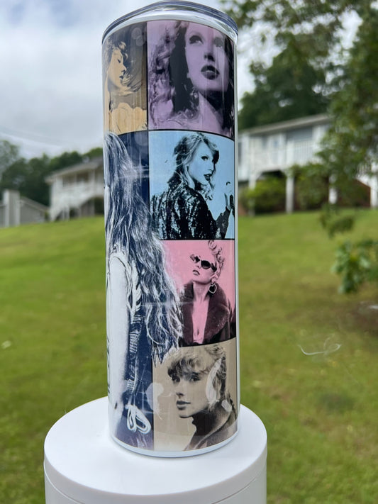 20oz Taylor Swift Eras Tumbler featuring taylor swift eras inspired artwork