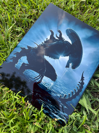 8x10 Xenomorph Aluminum Sign | Alien featuring alien xenomorph inspired artwork