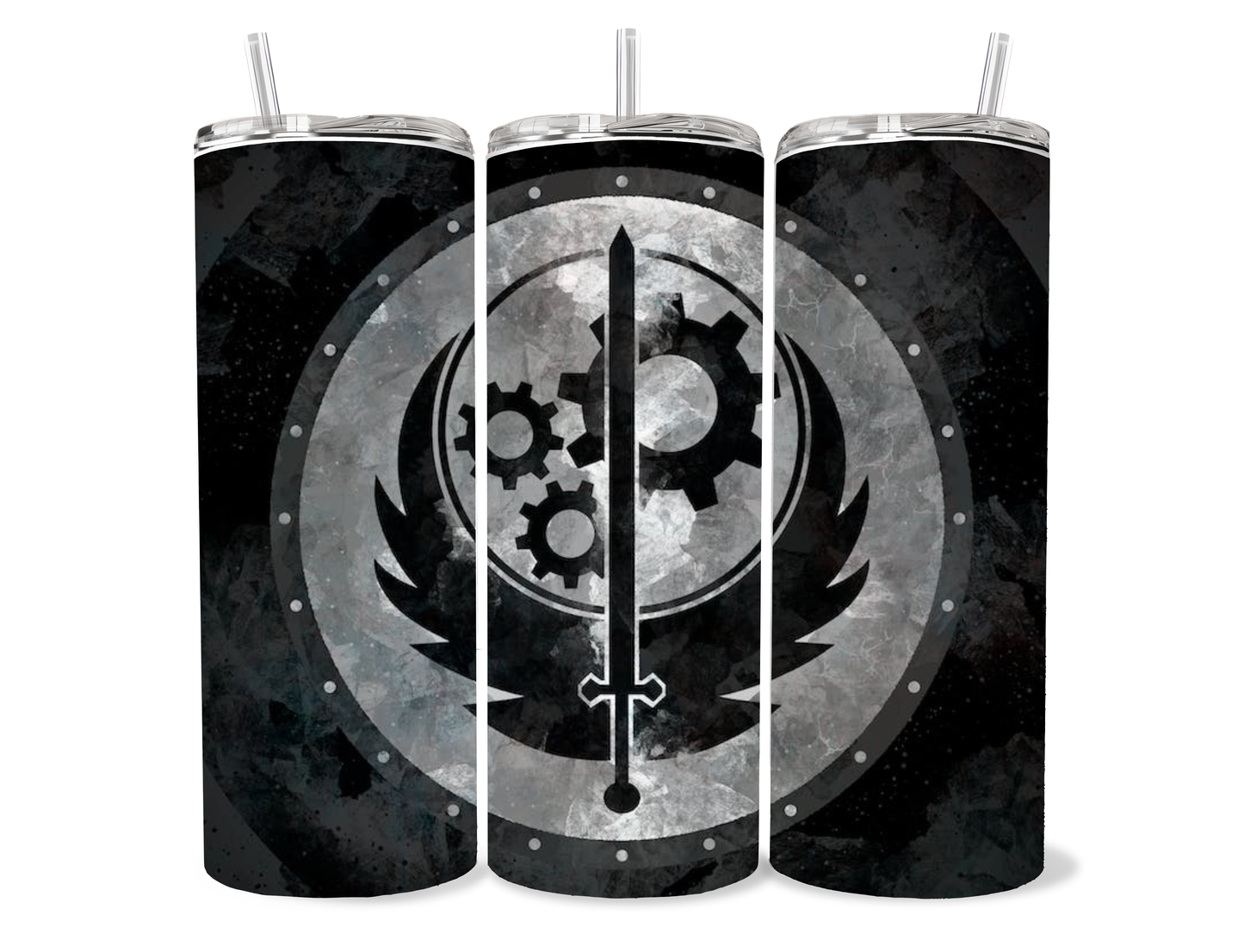 20oz Fallout Brotherhood Tumbler featuring fandom-inspired artwork