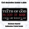 Sleep Token Lyric License Plate | Teeth of God Blood of Man Decor | Gothic Alternative Wall Art