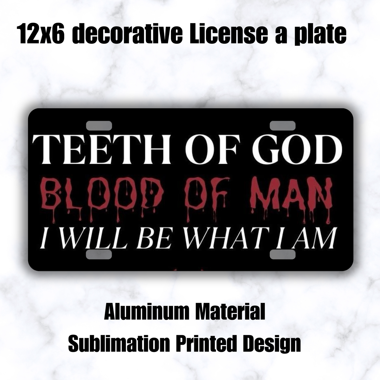 Sleep Token Lyric License Plate | Teeth of God Blood of Man Decor | Gothic Alternative Wall Art featuring the design artwork