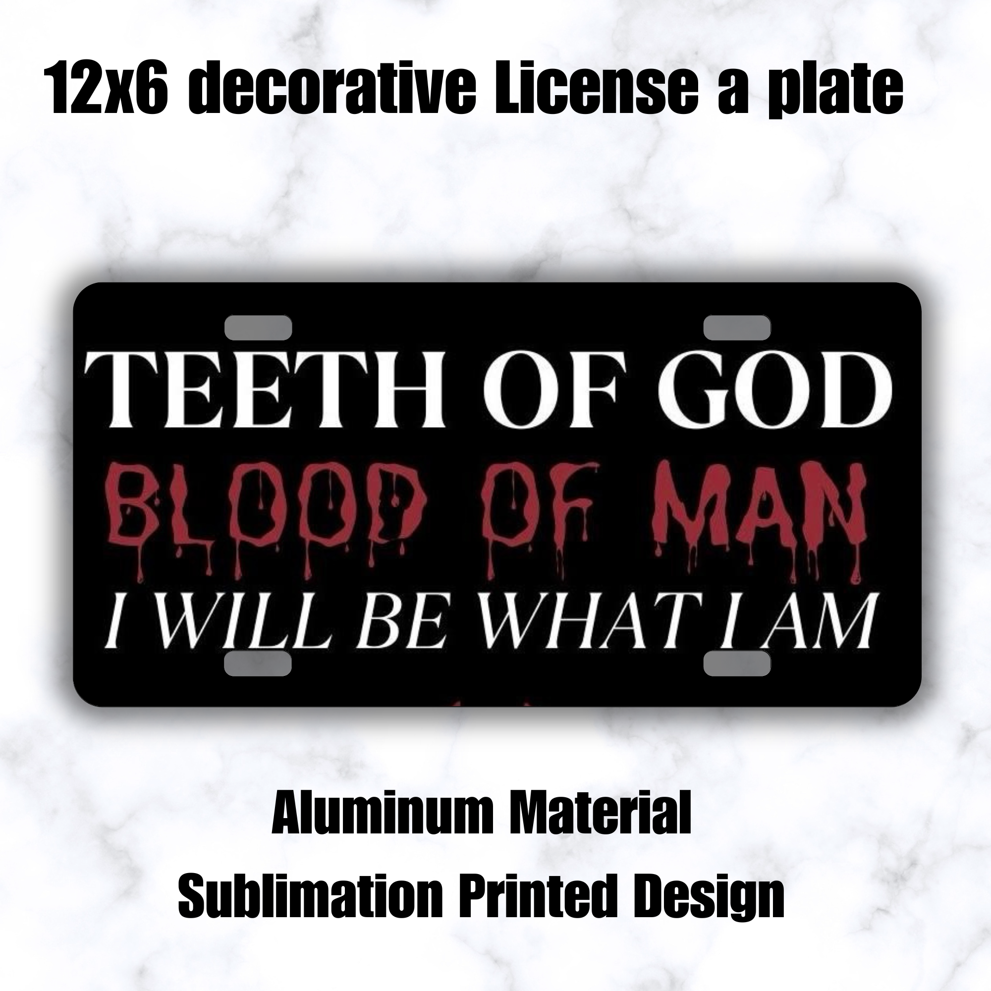 Sleep Token Lyric License Plate | Teeth of God Blood of Man Decor | Gothic Alternative Wall Art
