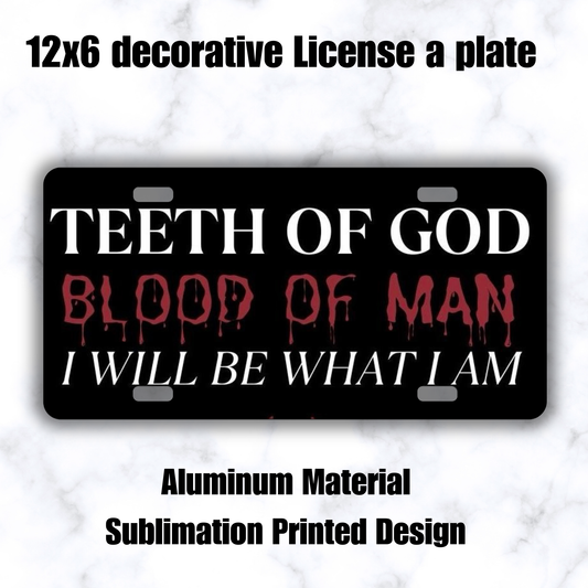 Sleep Token Lyric License Plate | Teeth of God Blood of Man Decor | Gothic Alternative Wall Art featuring the design artwork