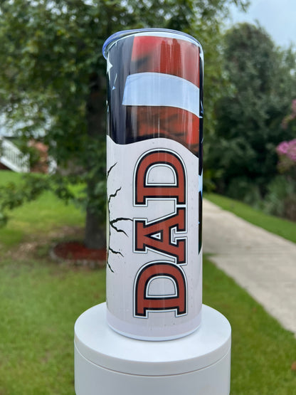 Baseball Dad Tumbler featuring the themed design