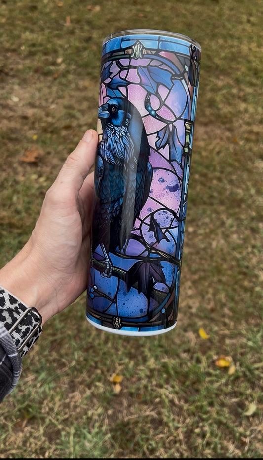Edgar Allan Poe Raven 20oz Tumbler featuring the fandom-inspired design