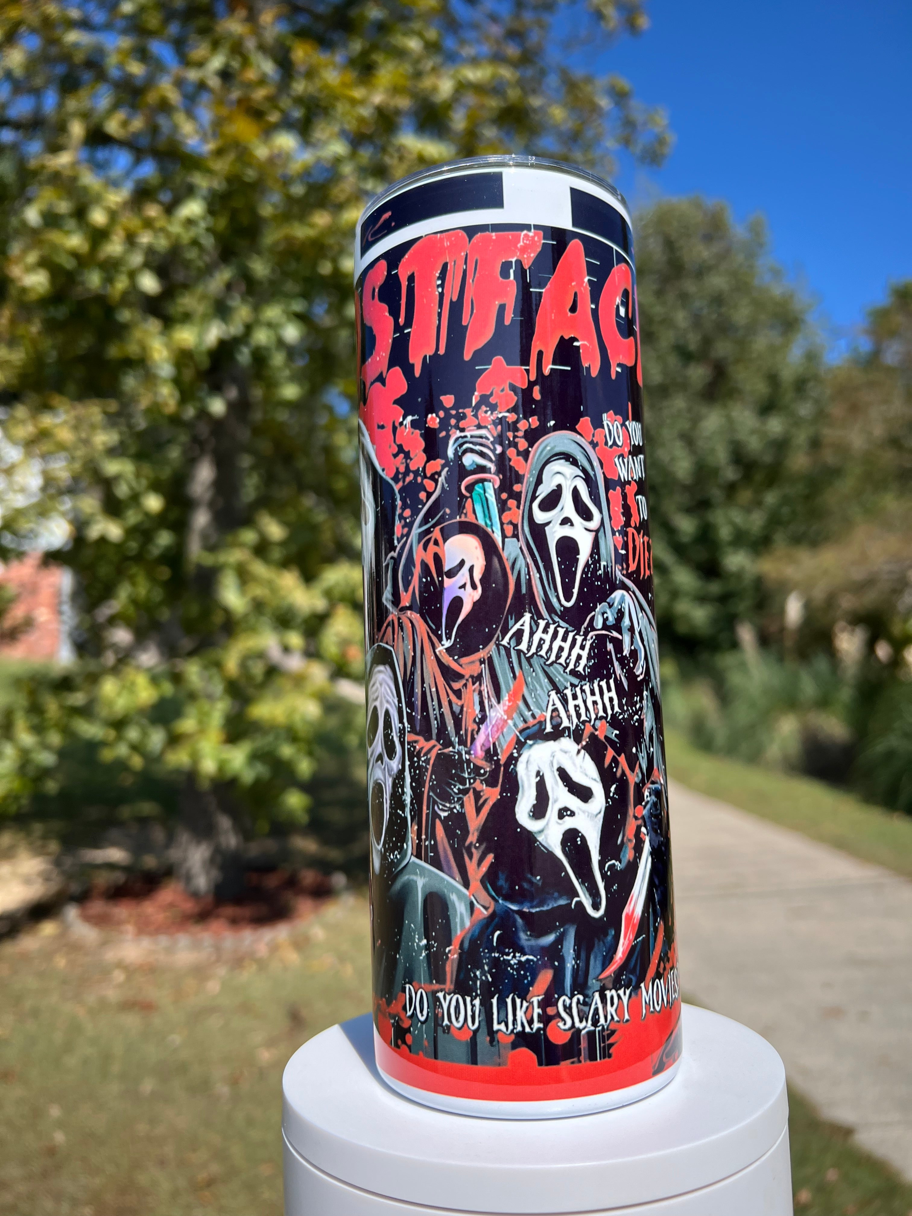 20oz Ghostface movie tumbler