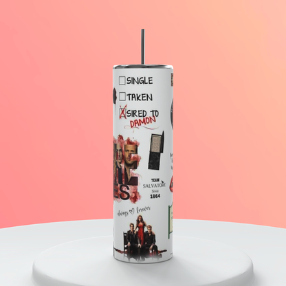The Vampire Diaries Skinny Tumbler featuring the themed design