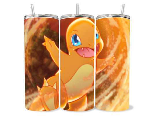20oz Charmander Flame Style Portable stainless steel tumbler drinkware