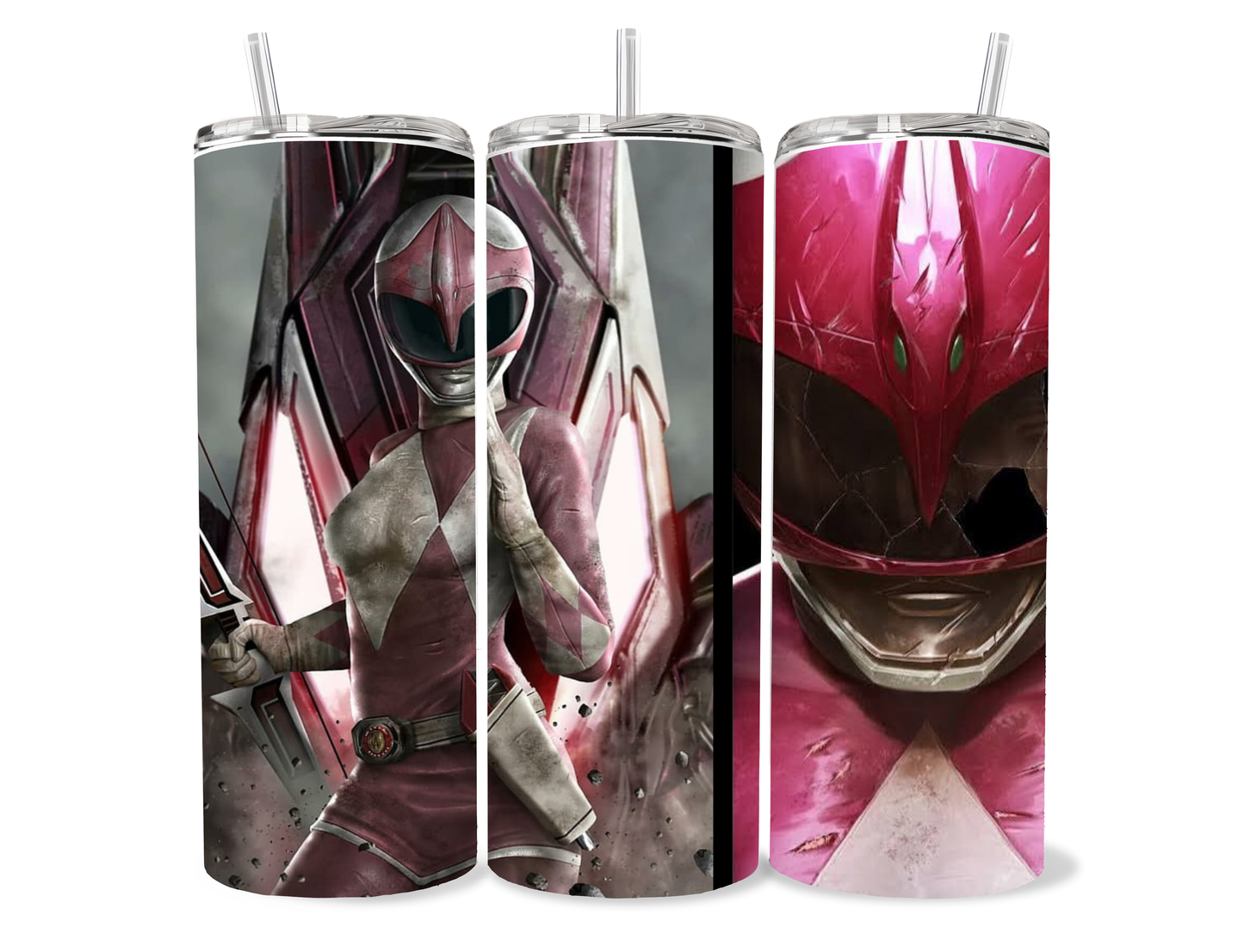 Pink Power Ranger tumbler cup - insulated portable durable tumbler