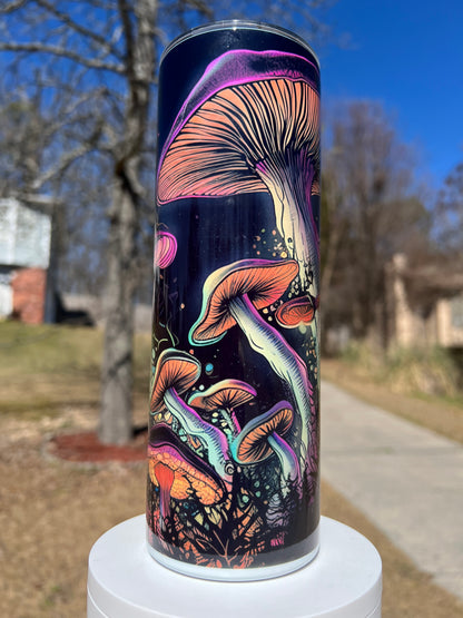 20oz Mushroom Tumbler | Whimsical Nature featuring mushroom cottagecore inspired artwork