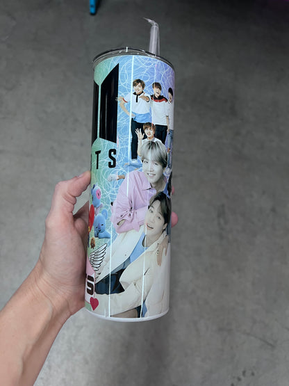 BTS 20oz Tumbler with BT21 Characters | K-Pop Drinkware