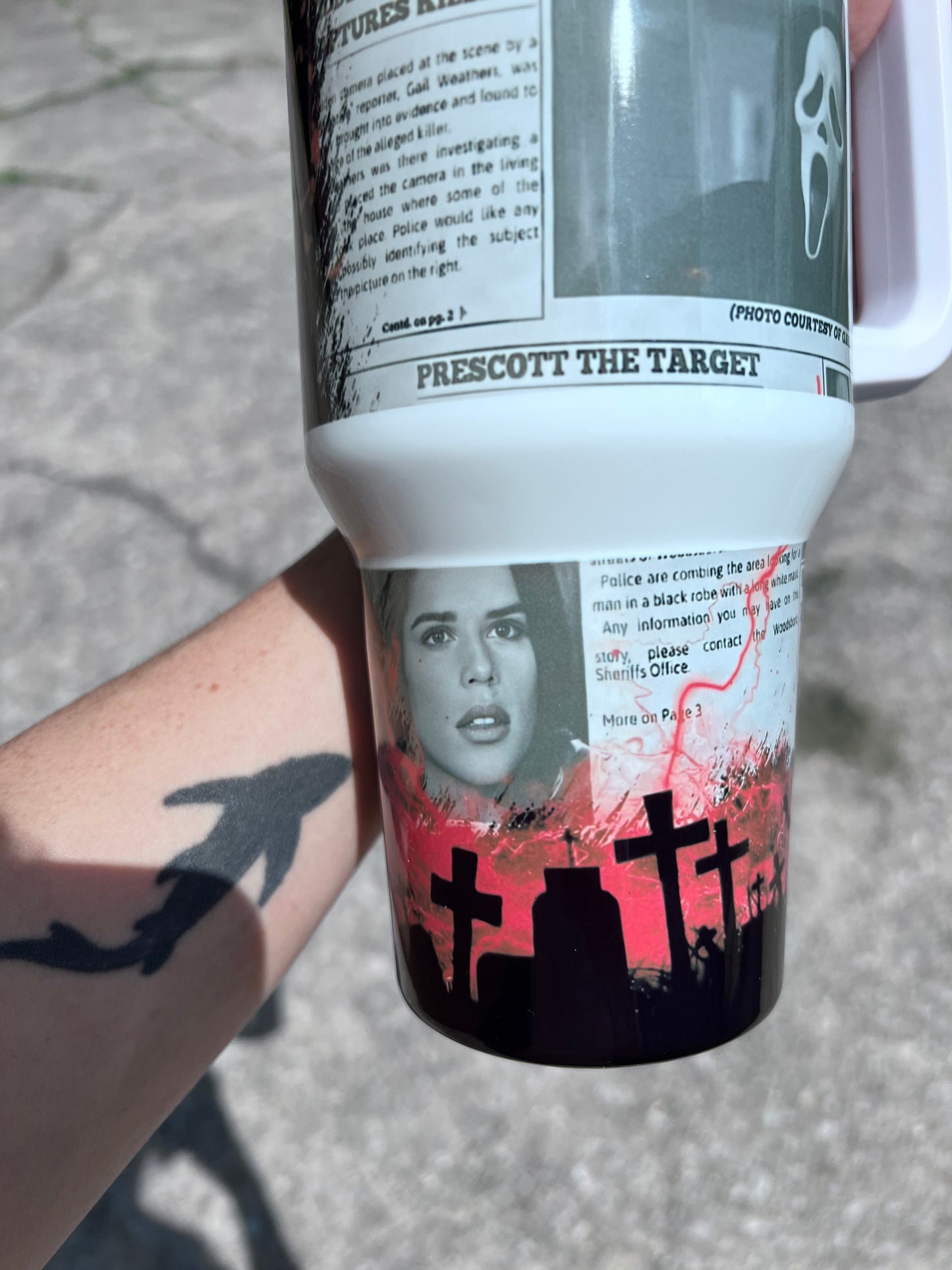 40oz insulated Ghostface tumbler cup- perfect for gifts