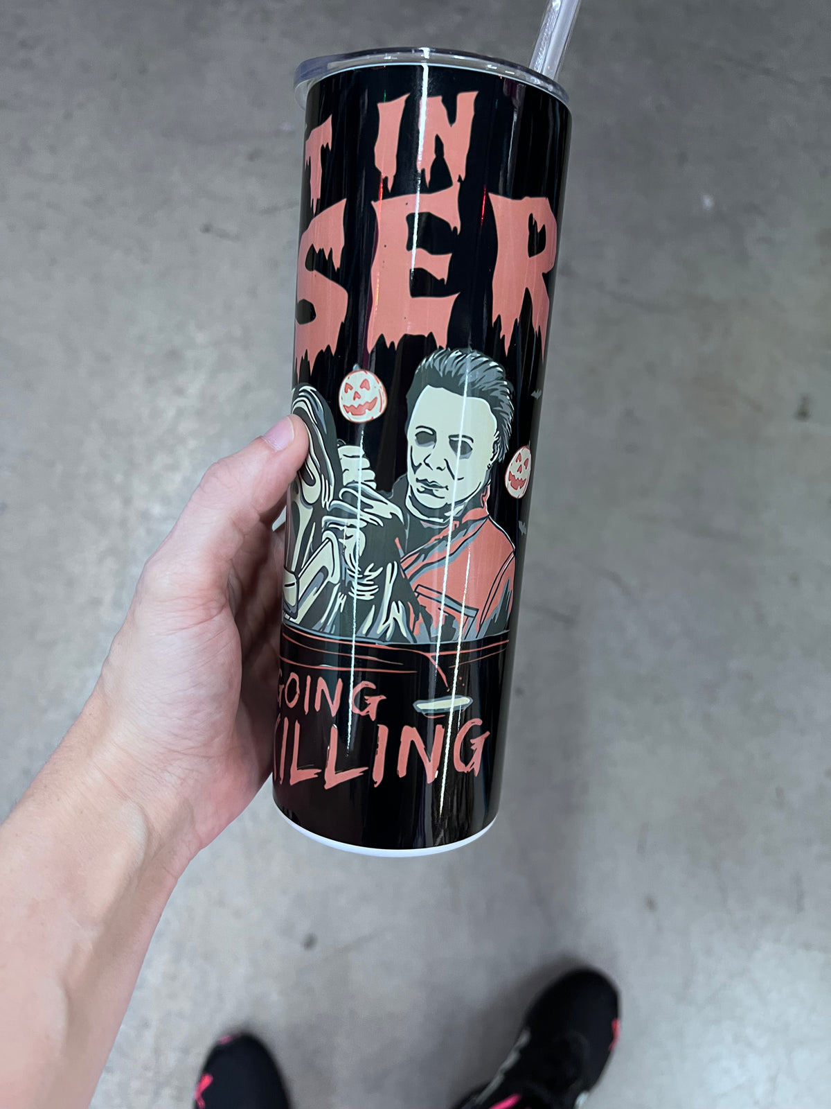 ⁠Get In Loser Slasher Carpool Spooky Season Custom Tumbler⁠