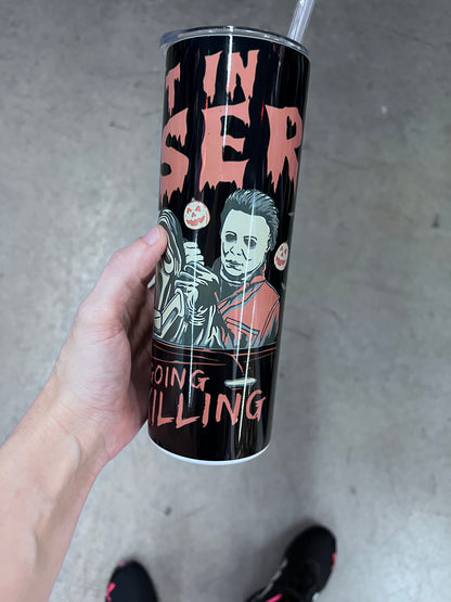 ⁠Get In Loser Slasher Carpool Spooky Season Custom Tumbler⁠
