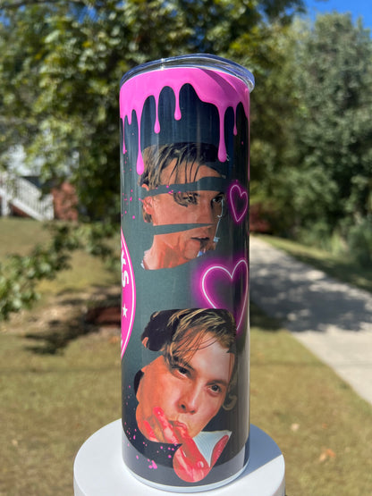 20oz Ghostface & Billy Loomis Tumbler | Scream featuring scream ghostface billy loomis inspired artwork
