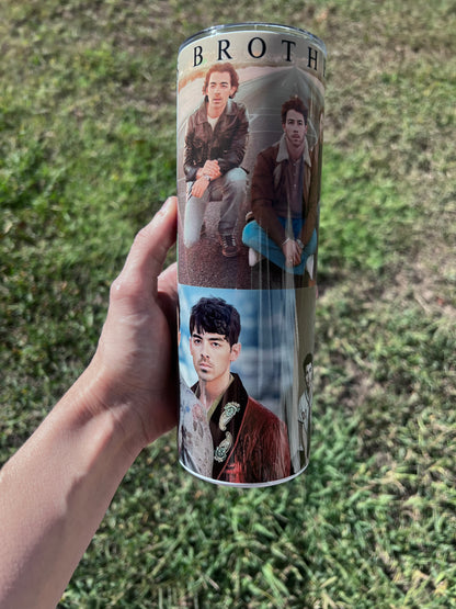 Jonas Brothers 20oz Skinny Tumbler featuring the fandom-inspired design