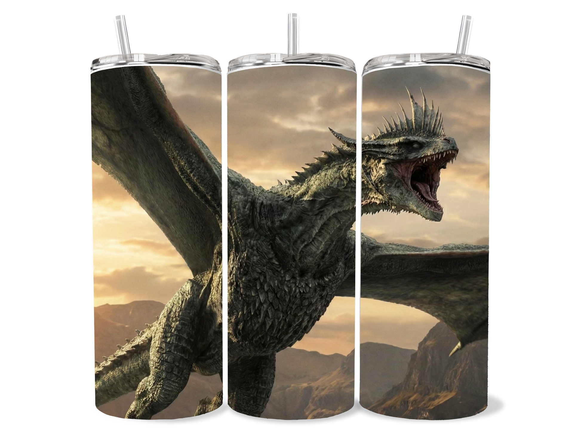 Game of Thrones Dragon Tumbler 20oz | House Targaryen Cup | Fantasy Dragon Aesthetic Drinkware (Multiple Designs) featuring the design artwork