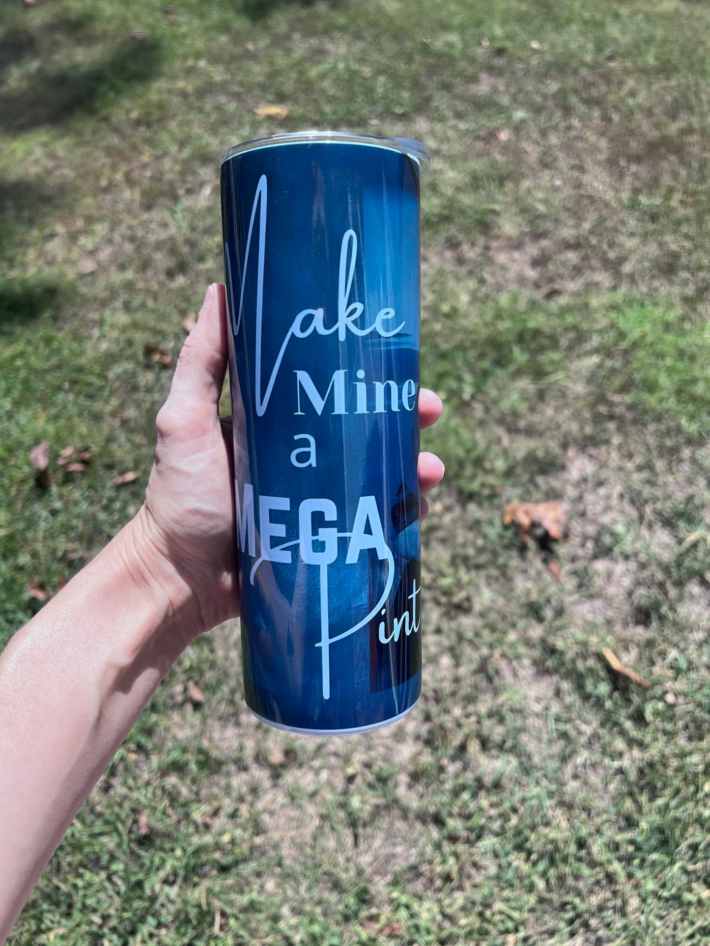 20oz Johnny Depp- “Make mine a Mega Pint” stainless steel tumbler cup