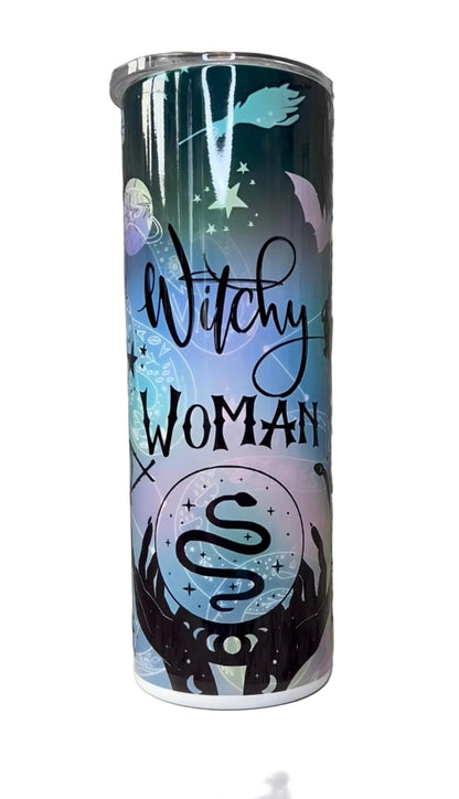 Witchy Woman Aesthetic Tumbler 20oz 🌙 Crystal & Moon Stainless Steel Cup | Mystical Drinkware Gift featuring the design artwork