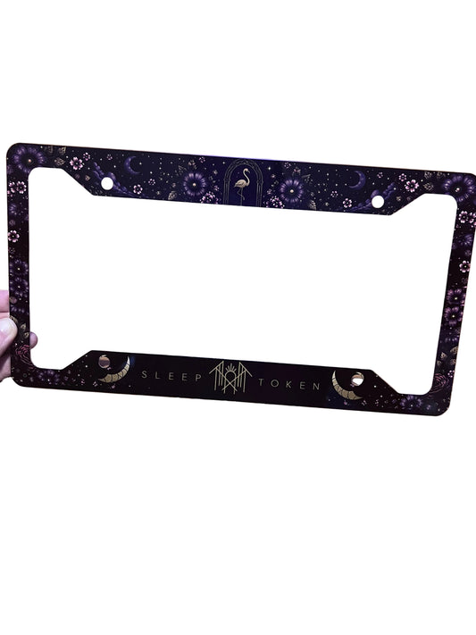 Sleep Token Inspired Floral License Plate Frame | Gothic Alternative Car Accessory
