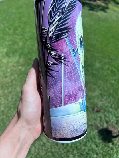 Retro Jurassic Park" Vintage 90s Dinosaur Custom 20oz Skinny Tumbler | Nostalgic Travel cup