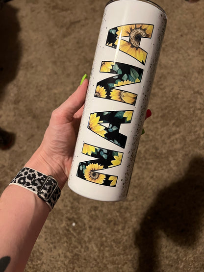 Nana Sunflower Tumbler | Grandma Gift featuring nana sunflower inspired artwork
