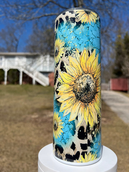 20oz Grandma Sunflower Tumbler featuring grandma sunflower inspired artwork