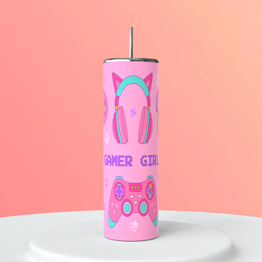20oz Gamer Girl Tumbler | Gaming featuring gamer girl gaming inspired artwork