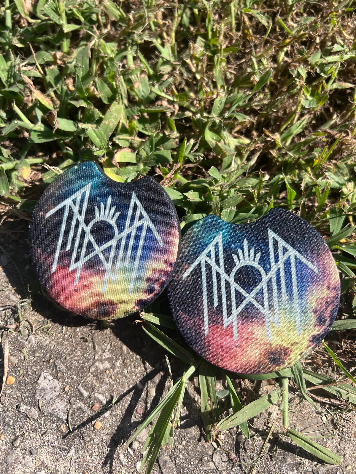 Custom Sleep Token Galaxy Car Coaster Set | Cosmic Logo | Auto Accessories