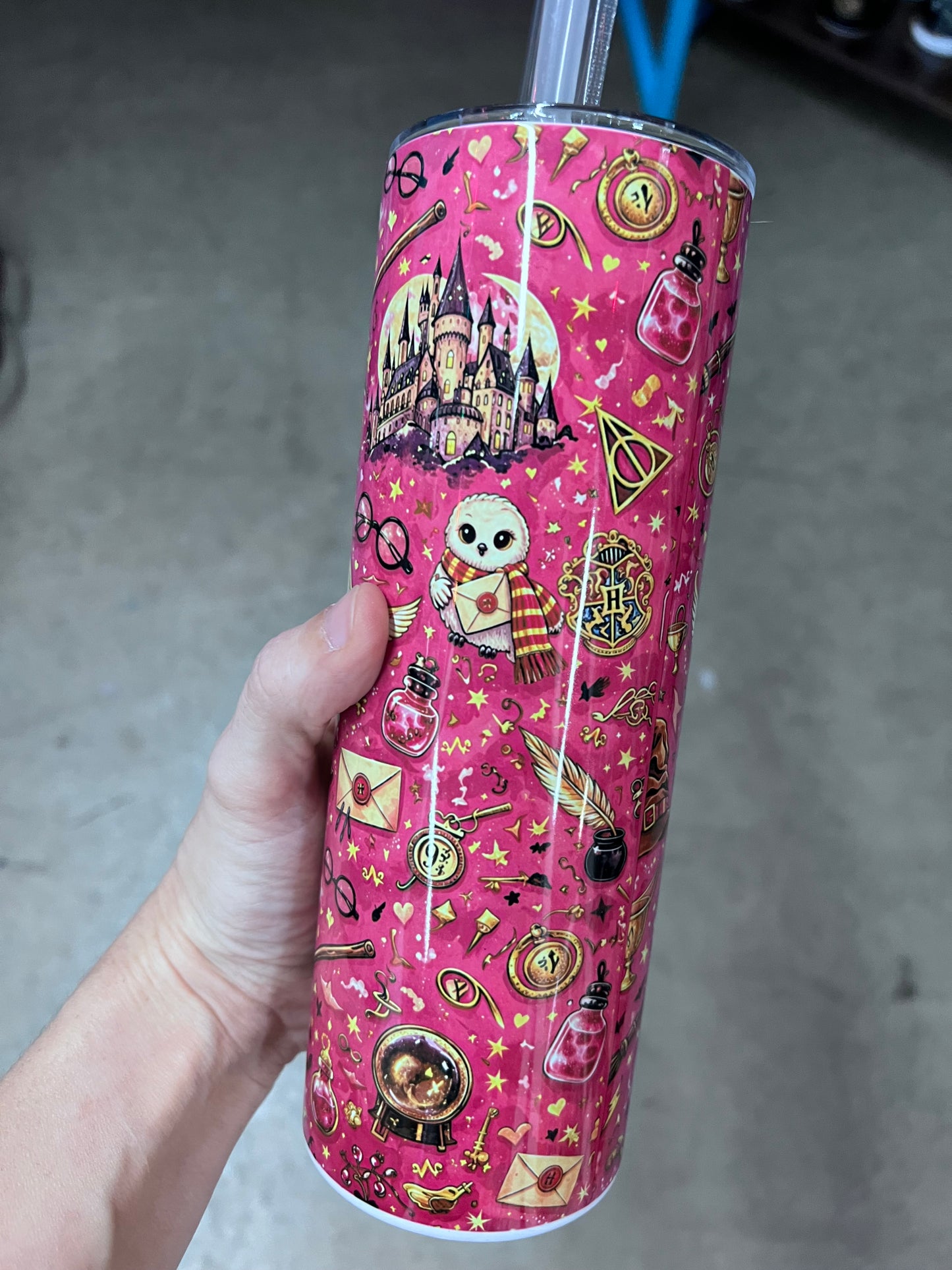 Pink Harry Potter Cute Characters 20oz Tumbler