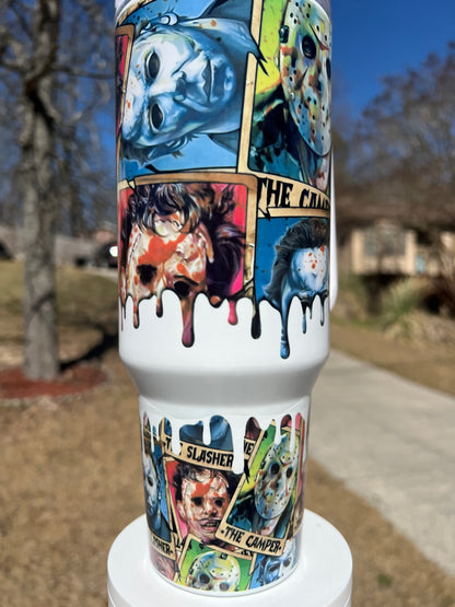 40oz Horror Tumbler | Horror Fan featuring horror fandom inspired artwork