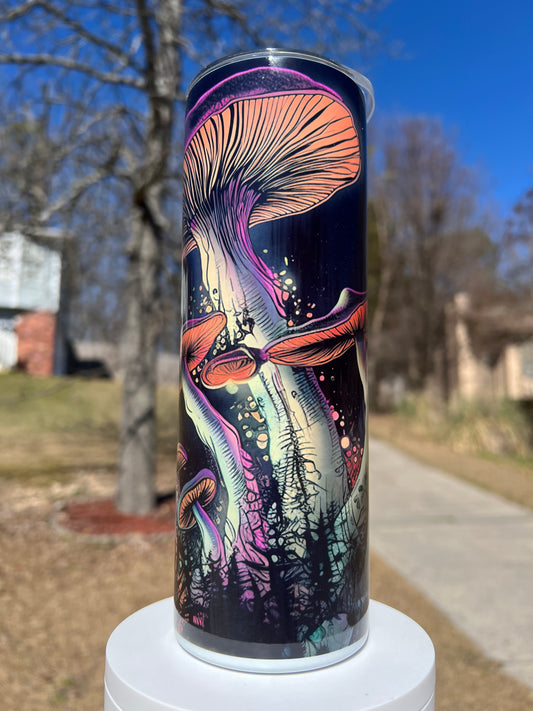 20oz Mushroom Tumbler | Whimsical Nature featuring mushroom cottagecore inspired artwork