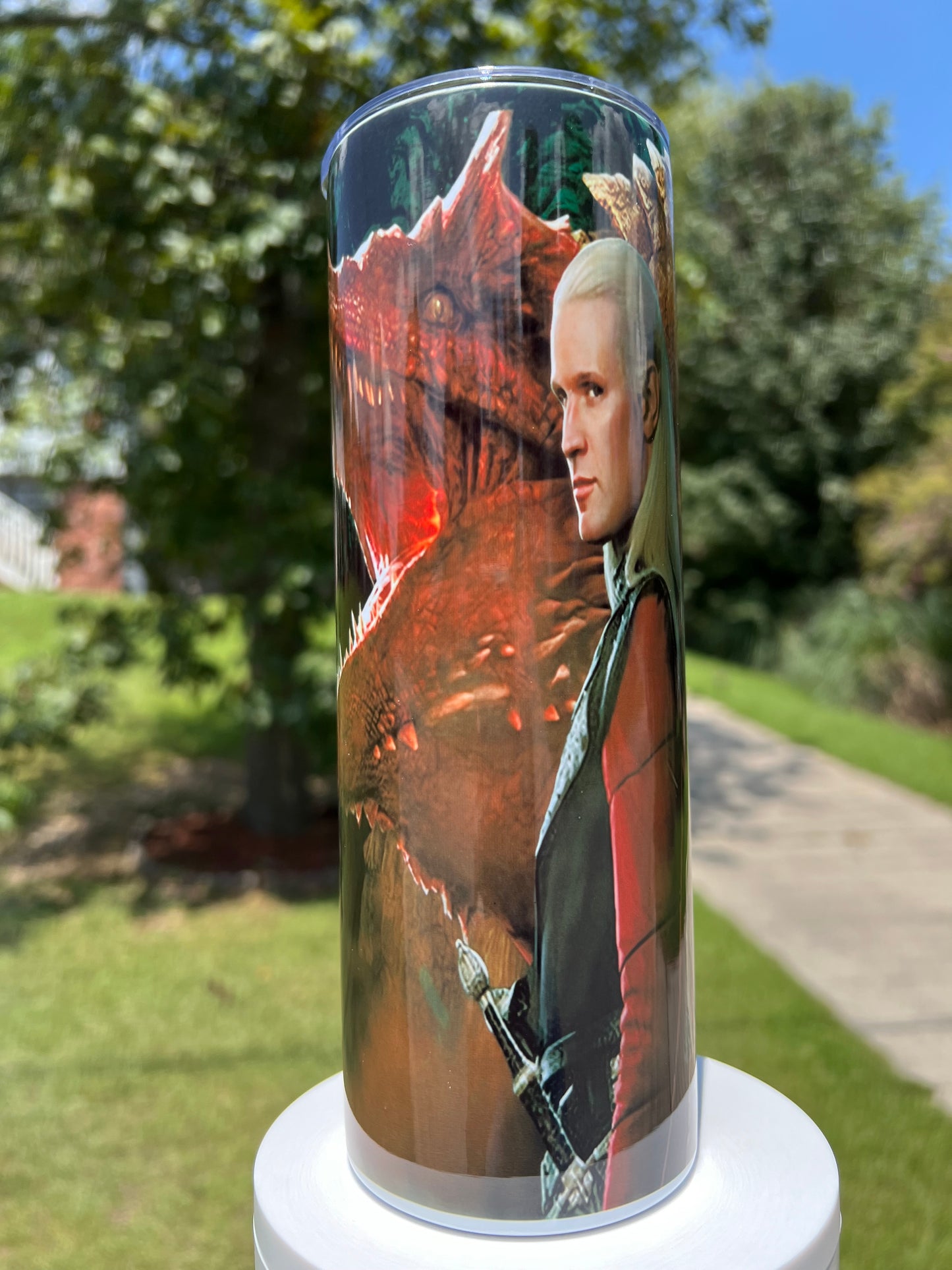 Daemon & Rhaenyra Targaryen Tumbler 20oz – Rogue Prince & Black Queen House of the Dragon Cup featuring the design artwork