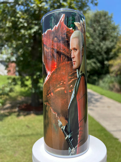 Daemon & Rhaenyra Targaryen Tumbler 20oz – Rogue Prince & Black Queen House of the Dragon Cup featuring the design artwork