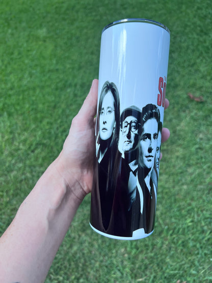 20oz The Sopranos Cast Collage Tumbler featuring the sopranos inspired artwork