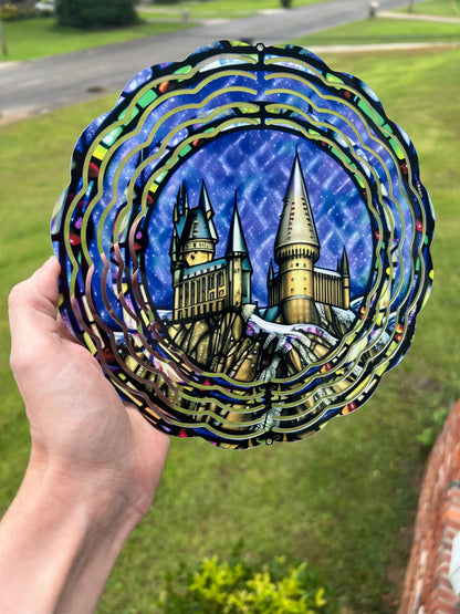 8 Inch Hogwarts Wind Spinner | Harry Potter featuring hogwarts harry potter inspired artwork