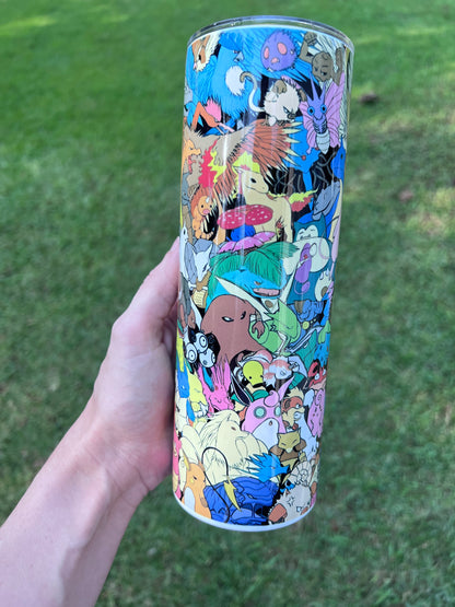 20oz Generation One Pokémon Collage Tumbler featuring pokémon generation one inspired artwork