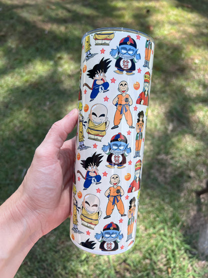 Dragon Ball Z Character Pattern Tumbler 20oz | Goku Bulma Krillin Anime Cup⁠