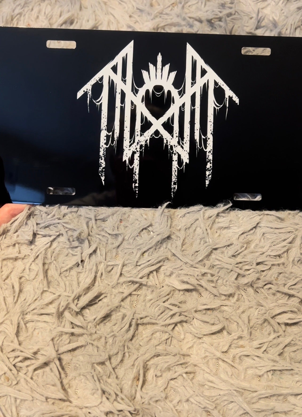 Sleep Token Inspired "Ritual" Logo Aluminum License Plate – 12x6 Black & White