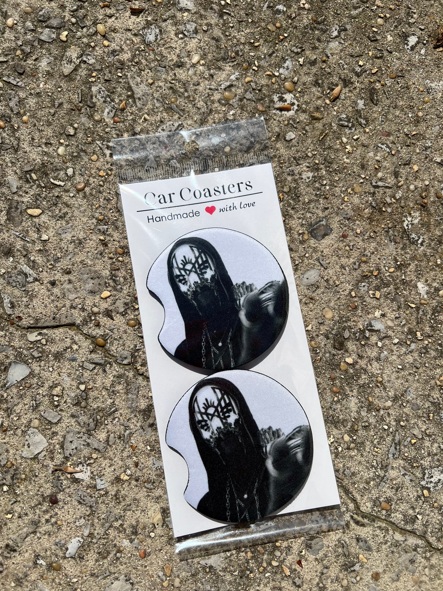 Sleep Token Vessel Car Coaster Set | Dark Ritual Aesthetic Car Accessories | Alternative Music Decor featuring the design artwork