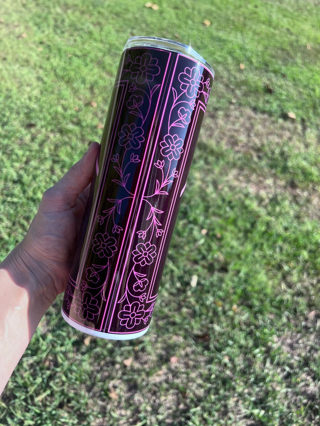20oz Pink “Sleep T0ken” themed tumbler cup