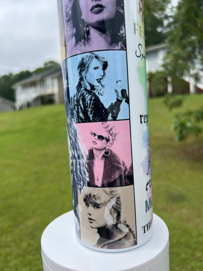 20oz Taylor Swift Eras Tumbler featuring taylor swift eras inspired artwork