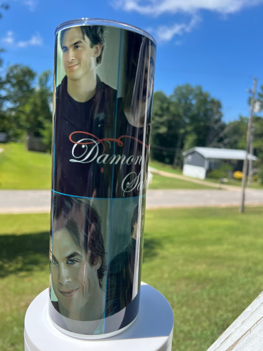 Damon Salvatore Collage 20oz Tumbler featuring the themed design
