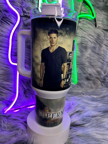 Dean Winchester Supernatural 40oz Tumbler | Hunter Aesthetic featuring the themed design