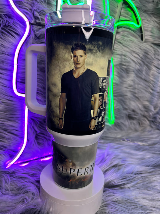 Dean Winchester Supernatural 40oz Tumbler | Hunter Aesthetic featuring the themed design