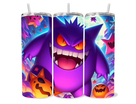 Gengar 20oz bright colored fun Pokemon tumbler