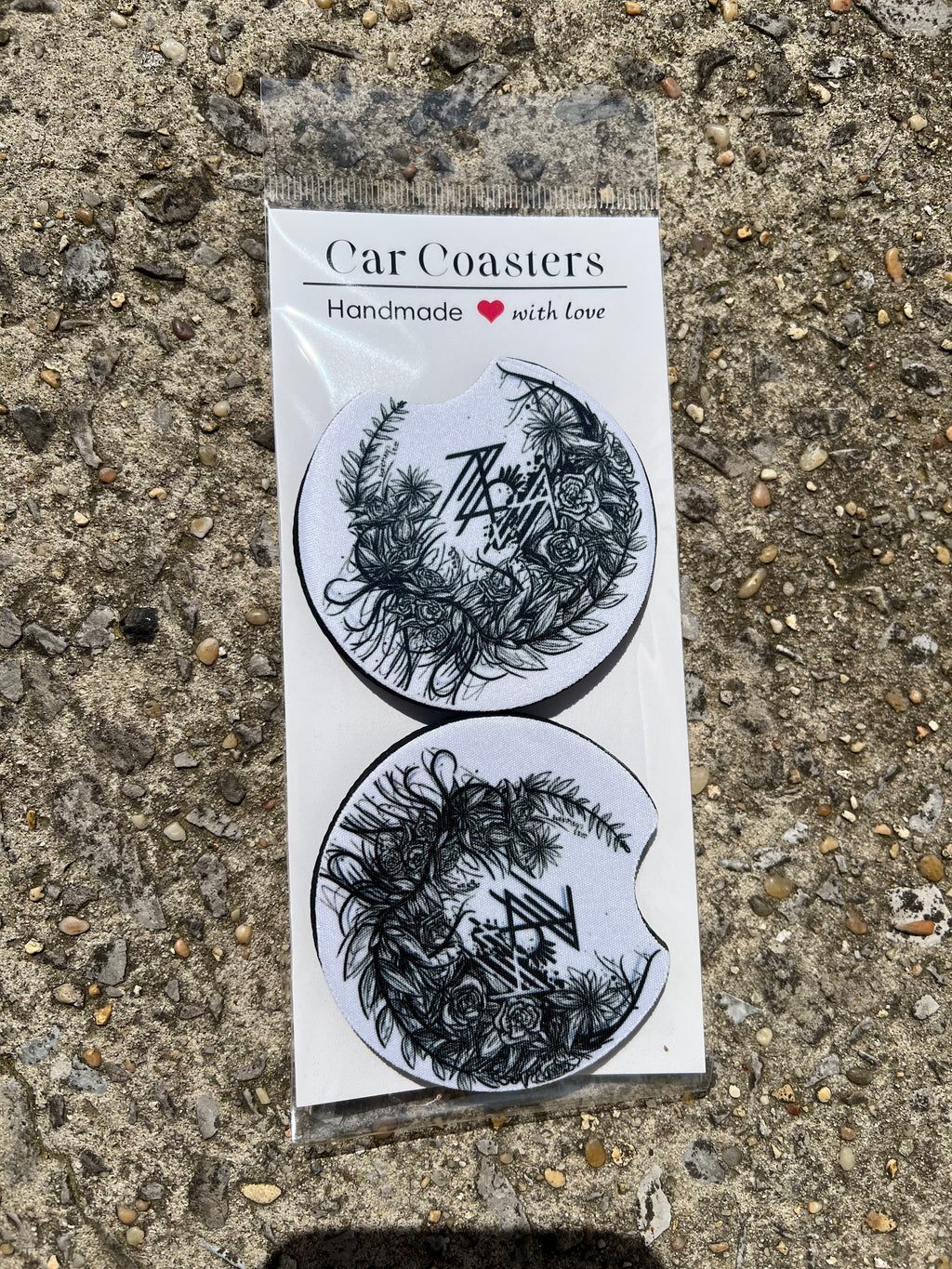 White  Sleep Token Car Coaster Set | Aesthetic Car Accessories