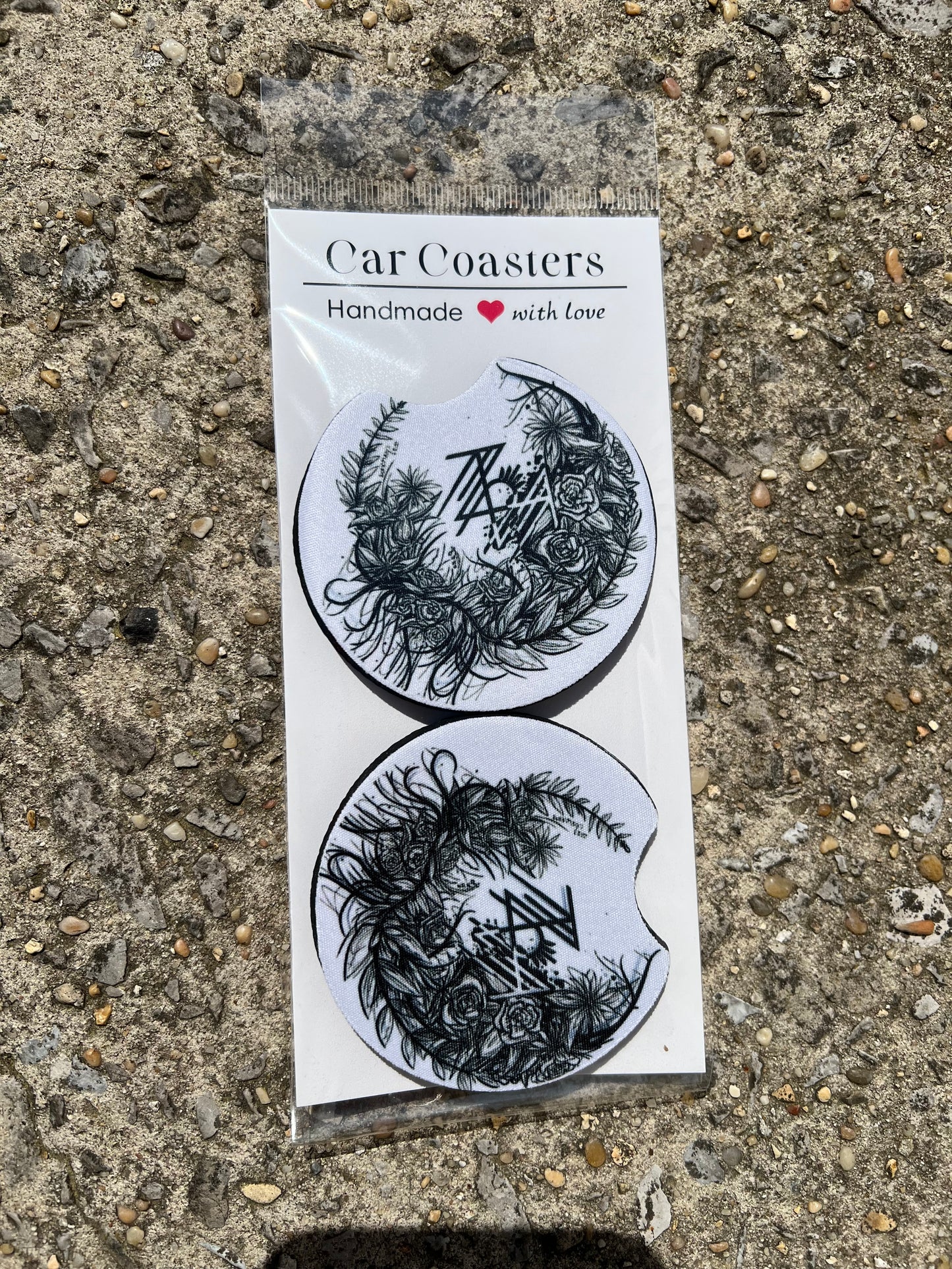 White  Sleep Token Car Coaster Set | Aesthetic Car Accessories