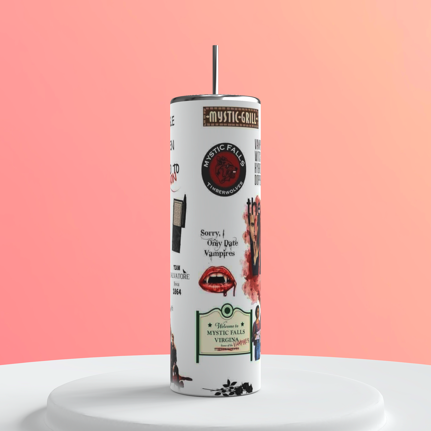 The Vampire Diaries Skinny stainless steel tumbler cup
