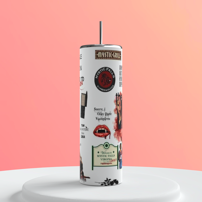 The Vampire Diaries Skinny Tumbler featuring the themed design